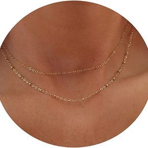 foyjoey Gold Circle Choker  for Women Dainty Small Karma Ring Necklace